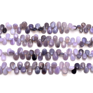 Quartz Lavande Naturel Premium Lisse Forme Poire Pierre Précieuse 8 Pouces Chaîne Certifiée par un Certificat Tierce Partie pour Bracelet de Bijoux Créatifs - Product Image 1