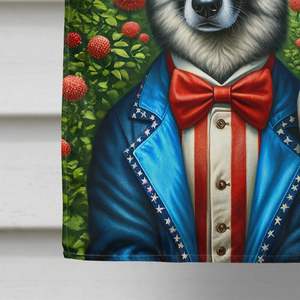 All American Norwegian Elkhound gran poste de porche decorativo patio Banner Multicolor poliéster casa tamaño pared colgante ilustraciones - Product Image 4
