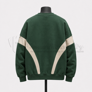 Sudadera de cuello redondo con bloques de color personalizados para hombre, forro polar premium, estilo casual urbano, venta al por mayor - Product Image 2