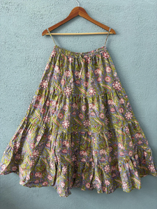 Jupe en coton imprimée à la main, jupe traditionnelle à l'impression en bloc, jupe d'été imprimée pour femmes, cadeau pour elle - Product Image 6