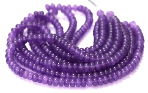 Nuevas cuentas de amatista morada de cuarzo liso en forma de rondel de 8 mm, cuentas de piedra de cuarzo morada para la fabricación de joyería al por mayor. - Product Image 5