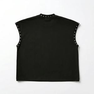 Custom Graphic DTG Printed Rhinestone <b>Tank</b> <b>Top</b> 100% Cotton Jersey Soft Fabric Vintage Style Sleeveless T Shirt Unisex OEM Wholes - Product Image 2