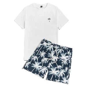 Nouveau Style vêtements d'été couleur personnalisée Sport Fitness Streetwear hommes Shorts manches T-Shirt short ensemble 2 pièces ensemble respirant - Product Image 1