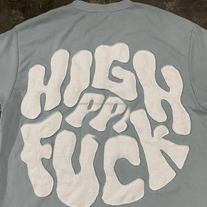 เสื้อถักผ้าคอตตอนขนาดใหญ่สำหรับผู้ชายและผู้ชายเสื้อยืดมีน้ำหนักไม่มากเย็บปักโลโก้ออกแบบได้ตามต้องการ - Product Image 4