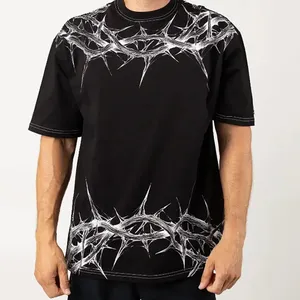 เสื้อยืดสตรีทแวร์ลายฟอกสีสำหรับผู้ชาย - สีเทาเข้มแบบมินเนอรัลวอช - ทรงหลวม - ทนทาน - เหมาะสำหรับใส่เป็นเลเยอร์ - Product Image 4