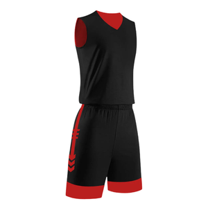 Uniforme de Baloncesto Negro con Cuello en V para Hombre, Conjunto de Camiseta y Pantalones Cortos Deportivos, Diseño Personalizado con Nombre del Equipo, Nombre y Número, Kit de Baloncesto - Product Image 1