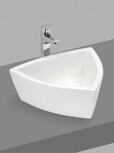Lavabo de Sobremesa Triangular de Cerámica Brillante, Ahorra Espacio, Premium, Moderno, Fácil de Limpiar - Product Image 2