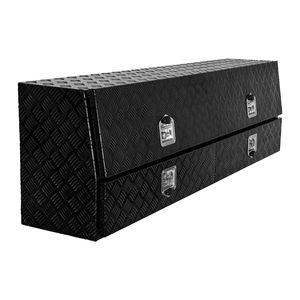 Cassetta Portautensili per Camion da Lavoro con Coperchio in Alluminio Nero Antiscivolo 72 X 21 X 13 Pollici, Dimensioni Personalizzabili, Porta Ribaltabile Resistente alle Intemperie con Due Cassetti Inferiori - Product Image 5