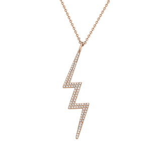 Colgante de Rayo con Incrustaciones de Diamantes de 0.23 CT, Chapado en Oro de 14K y Rodio - Product Image 1
