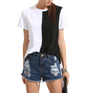 Camisetas de Mujer con Cuello Redondo, 100% Algodón, Lavado Ácido, Hechas a Medida OEM/ODM - Product Image 4