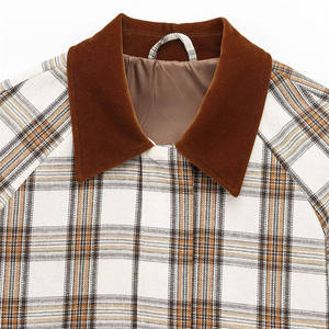 Style Spring New Casual Varsity <b>Jacket</b> With Turn-Down Collar Sub-Lapel Cape Style Custom Women British Style Plaid Cape <b>Jacket</b> - Product Image 2