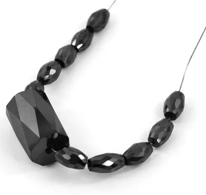 Diamante de moissanita negro, cuentas facetadas de fantasía perforadas para la elaboración de joyería - Product Image 3