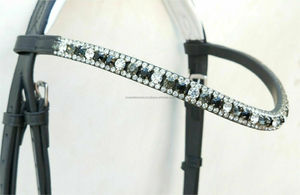 บังเหียนหนังพรีเมียมแบบมีแผ่นรองรับรูปทรงสำหรับม้า พร้อมหัวเข็มขัดปรับแต่งได้ - Product Image 3