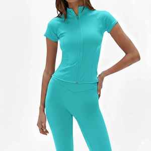 Professional Womens <b>Yoga</b> Set With Zipper <b>Jacket</b> And High Waist Leggings Two Piece Fitness Wear <b>Yoga</b> Set - Product Image 5