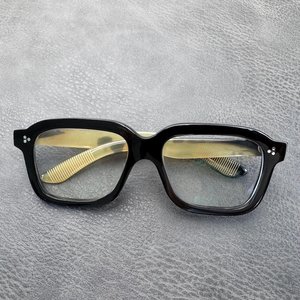 Monturas de Gafas Ópticas Unisex Rectangulares de Cuerno de Búfalo Negro, Cómodas, Talladas, Rústicas, Artesanía Natural - Product Image 2