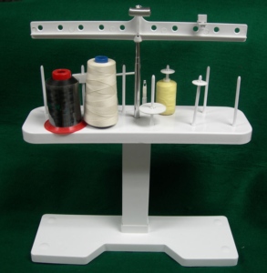 AA0062 Thread rack for 20 spools | White Plastic Thread Rack with Oval Base and Metal Hanger for Sewing Spools - Product Image 5