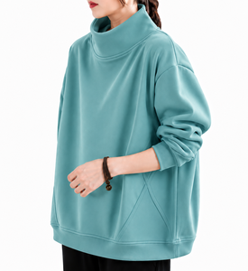 เสื้อไหมพรมคอเต่าสำหรับผู้หญิง รุ่นใหม่ประจำฤดูใบไม้ร่วงและฤดูหนาว ป้องกันการเป็นขุย สีตัดกัน ทรงหลวม ยาวพิเศษ - Product Image 2