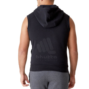 Ventes en gros de sweats à capuche sans manches pour hommes personnalisés pour l'hiver - Impression numérique Polyester/Coton Séchage rapide Respirant - Product Image 4