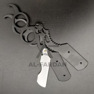 Navajas de Barbero AL-FARDAN de Acero Inoxidable Sostenible, Diseño Negro Mate, Bloqueo de Seguridad, Doble Hoja Reemplazable - Product Image 1