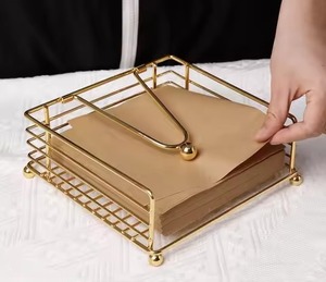 Stylish Indoor Metal Napkin Stand For Dining Table And <b>Kitchen</b> Functional <b>Tissue</b> <b>Holder</b> For Home Office And Restaurant - Product Image 4