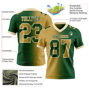 F2WIN - Jersey Deportivo Unisex para Adultos, Diseño Auténtico, Color Verde Dorado, Malla Degradada, Transpirable, de Secado Rápido, con Correa Ajustable - Product Image 3