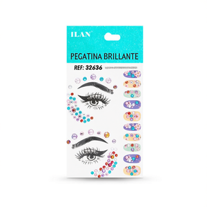 ILAN Adesivi glitterati per viso, occhi e unghie, decorativi, design 3D scintillante, Rif. 32636 - Product Image 1
