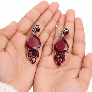 Trusted Supplier Oxidized Antique <b>Silver</b>-Plated Onyx Teardrop Heart Bezel Setting Bohemian Wedding Drop <b>Earrings</b> Bulk Wholesale - Product Image 3