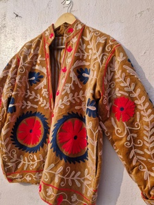 Handmade Suzani Velvet <b>Jacket</b> Embroidered Quilted Coat <b>Gothic</b> Winter Outerwear Women's Luxury Boutique Fashion Reversible - Product Image 4