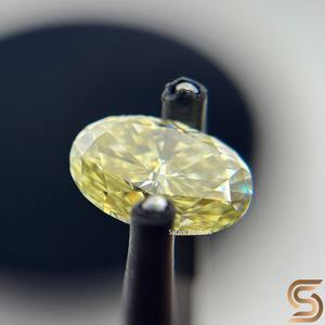 มอสซาไนต์รูปไข่เจียระไนด้วยมือ ขนาด 12x8 มม. สีเหลือง สำหรับทำแหวนหมั้นและเครื่องประดับ - Product Image 3