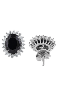 Pendientes de Diamante y Zafiro Azul en Plata de Ley 92.5 KLST-30827 - Product Image 4