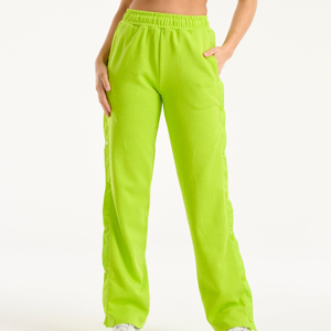 Pantalon de jogging taille haute pour femme, couleur unie, coupe ample, décontracté, avec cordon de serrage, jambe droite, idéal pour le yoga et le fitness en hiver - Product Image 1