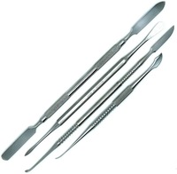 Spatula Gigi untuk Semen, Beal, Lecron, Zahle, Alat Pencampur Lilin Ujung Ganda, Set Instrumen Laboratorium 4 Buah