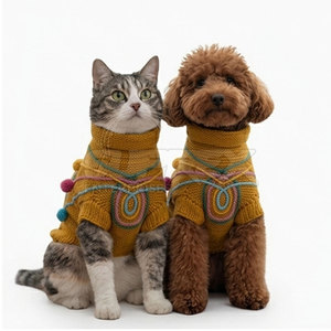 Luxury Wool Cable Knit <b>Dog</b> Cat Pullover Modern Soft Elastic Neckline Eco-Friendly High Quality Winter Pet Clothing 2026 - Product Image 2