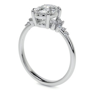 Bague de fiançailles en moissanite taille ovale 7x9 mm, plaquée rhodium, en argent sterling, sertie à griffes, élégante et luxueuse pour mariage - Product Image 4