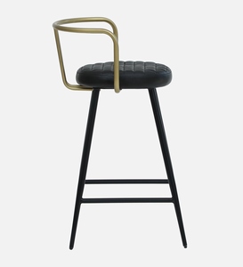 Metal bar Chair Gold Black Finish PU Leather Seating Modern Luxury <b>Adjustable</b> bar <b>Stool</b> Counter <b>Height</b> No Armrest Kitchen bar - Product Image 5