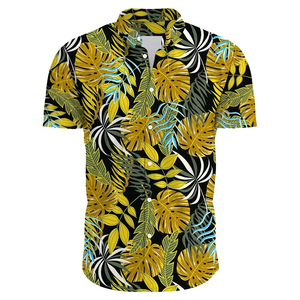Chemise vintage pour homme à imprimé hawaïen personnalisé OEM, séchage rapide, respirante, en tissu velours sublimé - Product Image 1