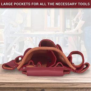 Bolsa de Herramientas para Electricista, Resistente, de Cuero Genuino, Impermeable, de Lujo, Ecológica, Duradera, Organizador de Trabajo - Product Image 6
