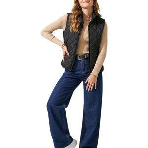 Nuevo Chaleco de Plumón de Invierno para Mujer, Cuello Alto, Tejido con Parches, Cálido y Suave, Tallas Grandes, Chaqueta sin Mangas a la Moda, Gilet - Product Image 3