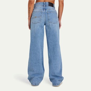 Venta Directa de Fábrica OEM, Jeans de Mezclilla para Mujer, Cintura Alta, Corte Recto y Holgado, Pantalones Vaqueros Holgados para Damas - Product Image 4