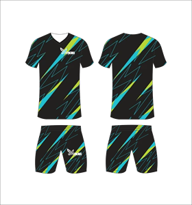 Ensemble de maillots de football personnalisés sublimés, respirant, col en V pour homme, kit uniforme de football entièrement imprimé, vêtements de sport performants pour l'entraînement - Product Image 1