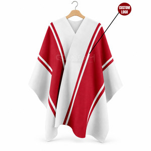 Cosh International Sorority Sisterhood Red White Winter <b>Ponchos</b> Cape Shawl Brand Plus Size Fall Winter Warm Reversible Sweater - Product Image 1