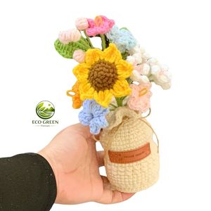 Maceta con flores de ganchillo de alta calidad, personalizada a pedido, tamaño personalizable, cartón/OEM, de Vietnam. - Product Image 1
