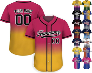 Maillot de baseball personnalisé, vente chaude, impression par sublimation dégradée, uniformes de baseball, vêtements pour hommes pas chers, maillot de softball - Product Image 2
