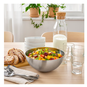 Bol de service en acier inoxydable pour salades, pour restaurants et hôtels, vaisselle décorative, en promotion. - Product Image 1