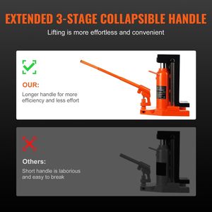 5 Ton Hydraulic Toe Jack 10 Ton <b>Top</b> Lift Capacity 0.8 6.8 Toe Height 11.3 17.3 T Machine Jack 20T <b>Loading</b> Capacity 50T Capacity - Product Image 3
