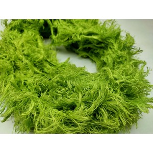 100% <b>Linen</b> <b>Yarn</b>-Lime Green Frizz Ribbon Strip for Weaving Textile Art & Crafts - Product Image 3