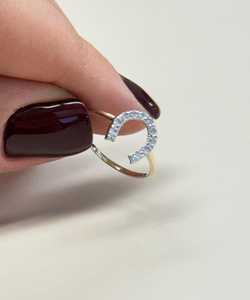 Minimalist Round Cut Diamond Horseshoe Shapes Ring For Unisex Lab Grown With 14K Solid Gold Birthdays Party <b>Gift</b> For Friends - Product Image 1