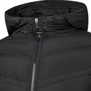 Veste matelassée à capuche pour homme, coupe-vent, en polyester épais, avec empiècements de couleur, manteau d'hiver décontracté, coupe régulière, fermeture éclair - Product Image 4