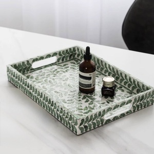 Luxury Handmade Eco-Friendly Bone Inlay Feng Shui Tray Elegant Decorative Design Premium Quality Home <b>Kitchen</b> Serving Hot - Product Image 4