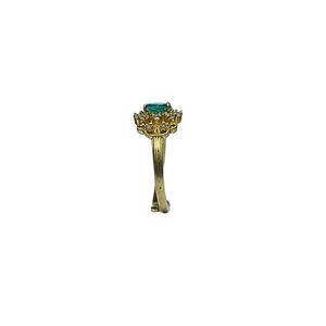 Wedding Wear 925 Sterling <b>Silver</b> Gold Plated Jewelry <b>Emerald</b> White Topaz Gemstone Women Wear Classic <b>Ring</b> - Product Image 6